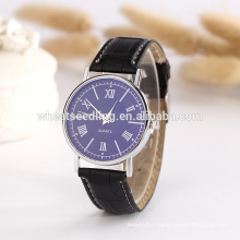 Alibaba express supplier china blue white dial wrist watch strap leather